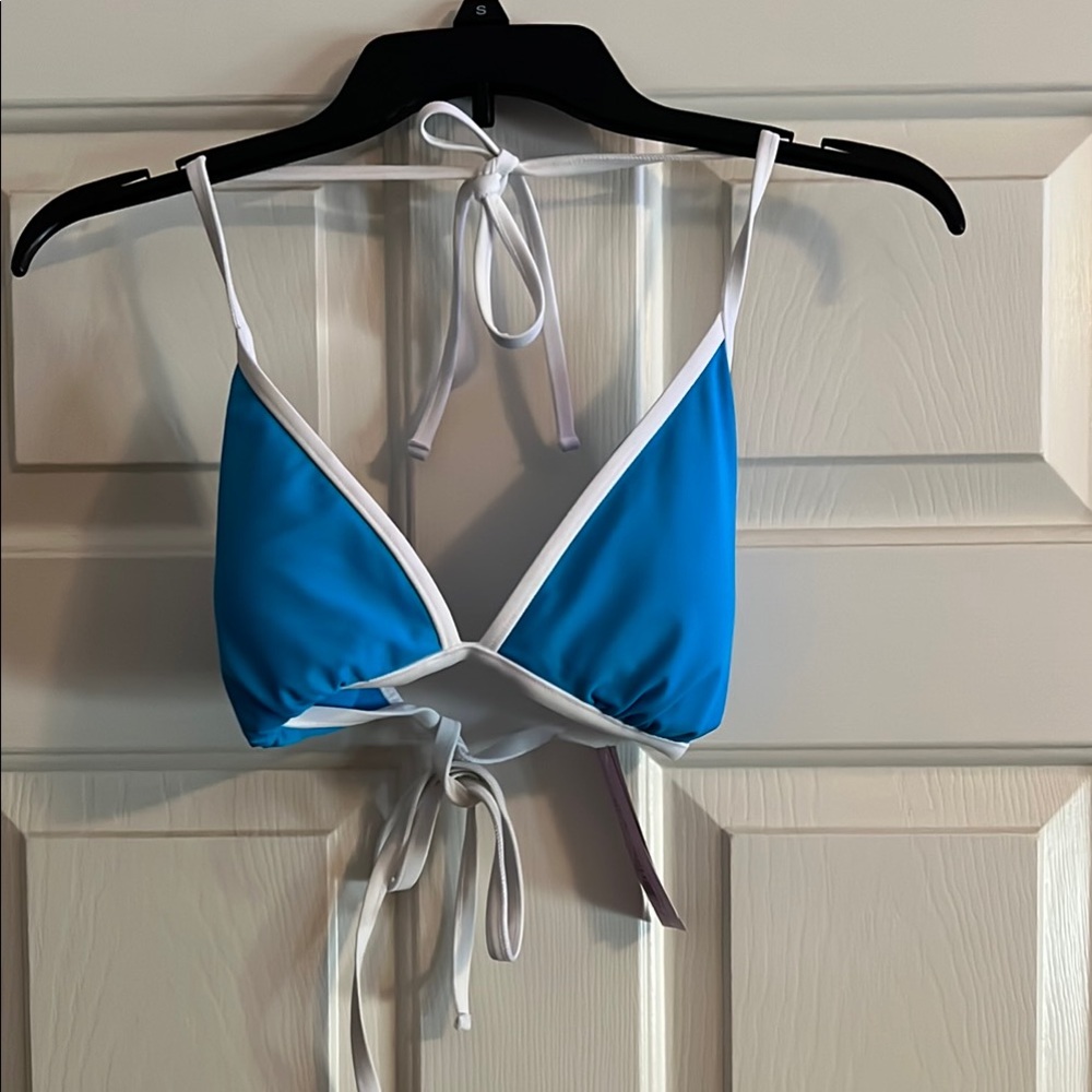 Blue and White Girl's Swim Top